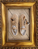 Sneakers platform Edouard Marcel in pelle scamosciata beige con accessori