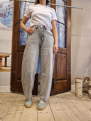 Jeans barrel grigio La Mode Illustrée