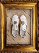 Sneakers Patricia Castanà in pelle bianca con dettaglio salvia