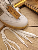 Sneakers Patricia Castanà in pelle bianca con dettaglio salvia