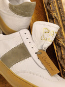 Sneakers Patricia Castanà in pelle bianca con dettaglio salvia