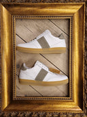 Sneakers Patricia Castanà in pelle bianca con dettaglio salvia