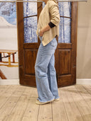 Jeans palazzo sfrangiato La Mode Illustrée in denim elasticizzato