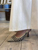 Slingback intrecciata beige e testa di moro La Mode Illustrée