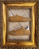 Sneakers Edouard Marcel in pelle cuoio con applicazioni turchesi