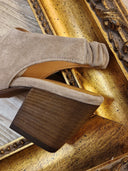 Sabot texano Patricia Castanà in pelle scamosciata taupe