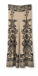 Pantalone ampio fantasia panna/nero Pahiesa