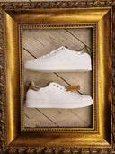 Sneakers Patricia Castanà in pelle bianca e platino