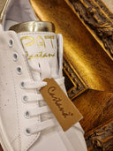 Sneakers Patricia Castanà in pelle bianca e platino
