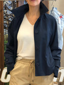 Trench corto blu navy