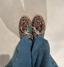 Sneakers mocassino Edouard Marcel in pelle leopardate con accessori colorati