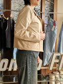 Giacchina in ecodainetto beige La Mode Illustrée con bottoni