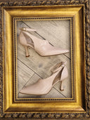 Scarpe in pelle nude con tacco e cinturino Castanà