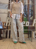 Jeans stampa floreale La Mode Illustrée