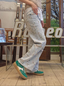Jeans stampa floreale La Mode Illustrée