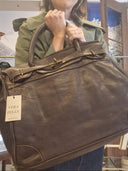 Kelly bag testa di moro in pelle lavata effetto vintage