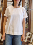 T-shirt bianca con spacchetti PAt.Castanà