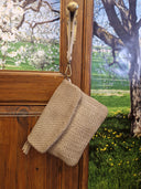 Borsa in pelle intrecciata taupe