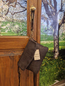 Borsa in pelle intrecciata testa moro
