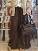 Pantalone palazzo in viscosa testa di moro