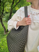 Borsa in tessuto intrecciato Edouard Marcel militare