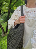 Borsa in tessuto intrecciato Edouard Marcel militare