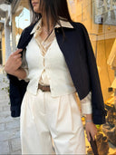 Top-gilet in maglia con bottoni King Kong