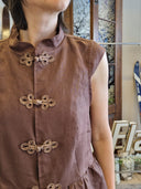 Top cioccolato 100% lino Motel