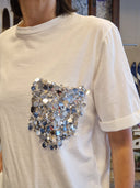 T-shirt in cotone con tasca paillettes Motel
