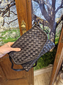 Busta in pelle intrecciata nera