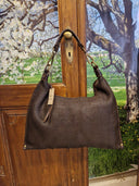 Borsa in pelle intrecciata testa di moro