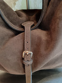 Borsa in pelle scamosciata cioccolato Edouard Marcel