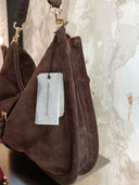 Borsa in pelle scamosciata cioccolato Edouard Marcel