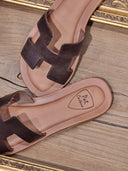 Ciabattina in pelle marrone Patricia Castanà