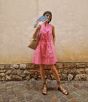 Abito scamiciato in cotone fuxia Motel