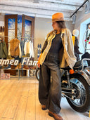 Overshirt in velluto di cotone sabbia La Mode Illustrée