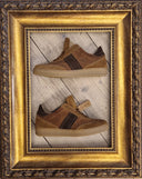 Sneakers in velluto e pelle cuoio Castanà