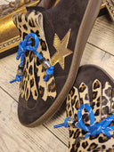 Sneakers in pelle marrone con frangia animalier Edouard Marcel