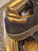 Sneakers in pelle marrone con frangia animalier Edouard Marcel