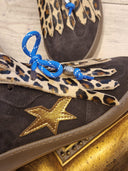 Sneakers in pelle marrone con frangia animalier Edouard Marcel