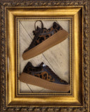 Sneakers platform in pelle marrone e animalier Edouard Marcel