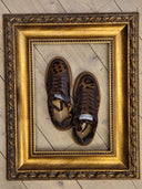 Sneakers platform in pelle marrone e animalier Edouard Marcel