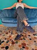 Sneakers platform in pelle blu Edouard Marcel