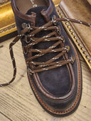 Scarpa allacciata in pelle blu Castanà