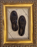 Scarpa allacciata in pelle blu Castanà