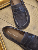 Mocassino in pelle blu Castanà