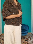 Bomber animalier in cotone