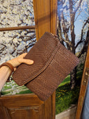 Borsa in pelle cuoio intrecciata