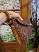 Borsa in pelle cuoio intrecciata
