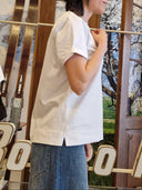 T-shirt bianca con spacchetti PAt.Castanà